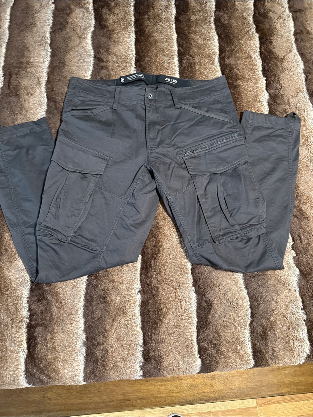 G-Star Black Men's Cargo Pants with Utility Pockets